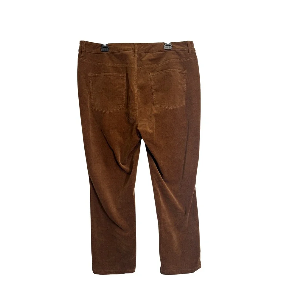 Talbots High Waist Straight Leg Brown Corduroy Pants Women's Size 16W